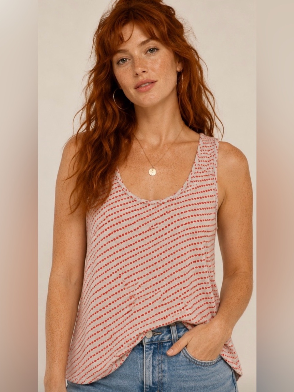 Old Navy Grey Red Heart Print Tank Top